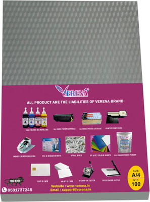 verena A/4 PVC Spiral Book Binding Sheet(Set Of 100, Grey)