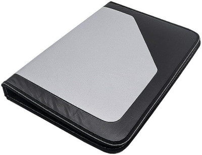 SHUANG YOU PU Leather PU Leather Multipurpose 24 File Sleeve A4 Professional Files Store Certificate(Set Of 1, Grey)
