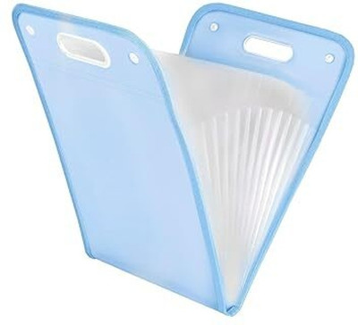 hiyon A4 File Folder with 13 Pockets | Vertical Accordion Document Organizer 13 Pockets Vertical Expanding File Folder Accordion File Folder Organizer(Set Of 1, Blue)