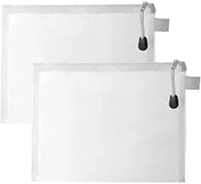 KESHU ENTERPRISE Plastic File Bag for School Classroom Block Games and Office Supplies(Set Of 2, Transparent)
