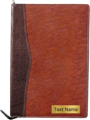 Printdoot.com Leather file folder personalized Engraved leatherette file folder with Name for documents/certificates and interview a best gift for youngester/college going and useful for conference and Meetings 20101(Set Of 1, Brown)