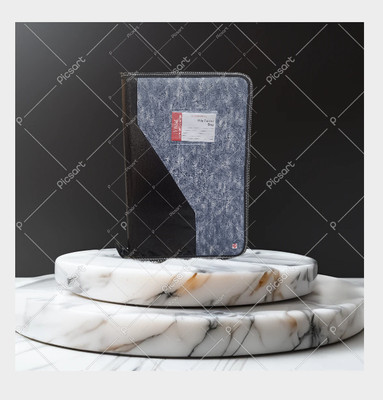 Leffit Leather File Folder(Set Of 1, Multicolor, Grey & Black)
