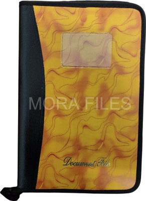 Mora Leather and Plastic (PU) File Folder(Set Of 1, Yellow)