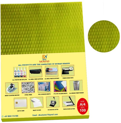 Momad PVC Spiral A4 Binding Sheet(Set Of 100, Transparent Yellow)