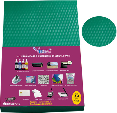 verena PVC Spiral Binding Sheet A4(Set Of 100, Green)