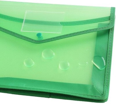 MPRI Plastic Transparent A4 Documents File Storage Bag with Snap Button Closer 2 pcs(Set Of 1, Multicolor)