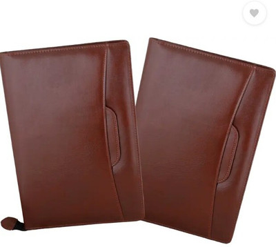 SHANKAR SALES PU LEATHER DOCUMENT FILE(Set Of 2, Brown)