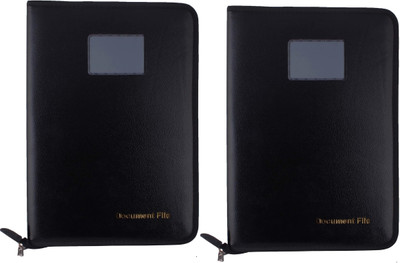 ZesTale PU Leather File Folder(Set Of 1, Black)