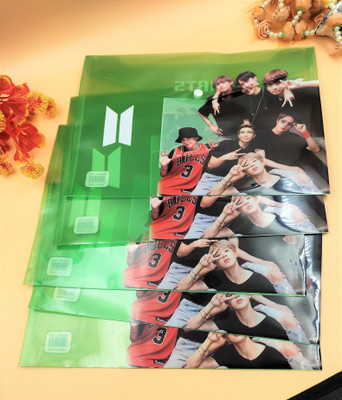 Paper Bear Plastic Documents File Folder Organizer(Set Of 5, Green)