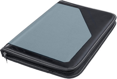 Maxjet PU Leather PU Leather Multipurpose 12 File Sleeve A4 Professional Files and Folders(Set Of 1, Grey, Black)