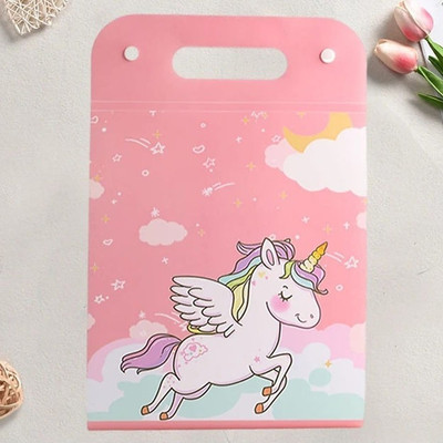 Sannu Unicorn A4 File Folder with Button Lock and Handle with 12 Pockets Unicorn Folder(Set Of 1, Multicolor)