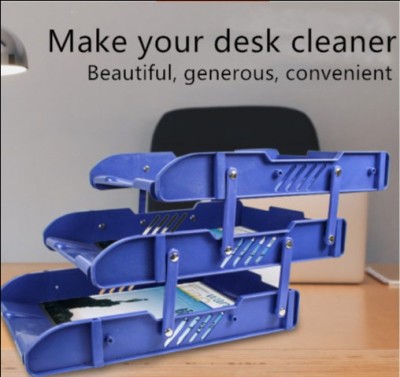 RAJJA plastic Document Desk Organizer Tray(Set Of 1, Blue)