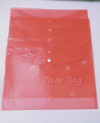 ALPINE Plastic My clear bag(Set Of 5, Red)