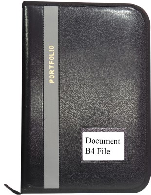Kopila PU Leather Document,Certificate Zipper File Folder(Set Of 1, Grey)
