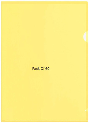 SHINING ZON Polypropylene Yellow Colour L Folder(Set Of 60, Yellow)