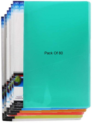 SHINING ZON Plastic Report File Folder Document File(Set Of 80, Blue)