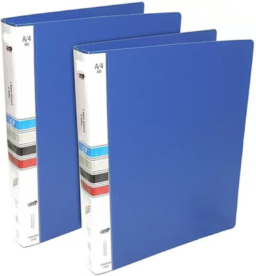NSSP Polypropylene, Paper A4 Size Ring Binder Box Board File(Set Of 2, Blue)