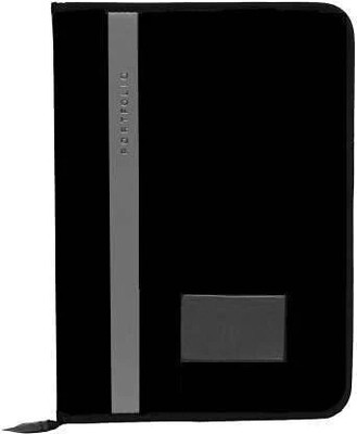 DUVIK Faux Leather file folder(Set Of 1, Grey, Black)