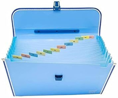 Bluedeal plastic Plastic Presents File 13 Folder F/C Expanding Bag with Handle 1111 (Blue)(Set Of 1, Blue)
