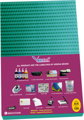 verena A/4 PVC Spiral Book Binding Sheet(Set Of 100, Transparent Green)