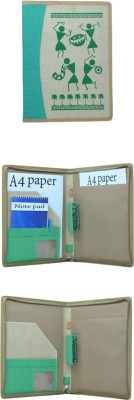 Devi Jute multiple pockets, providing secure storage for certificates(Set Of 1, Light Green)