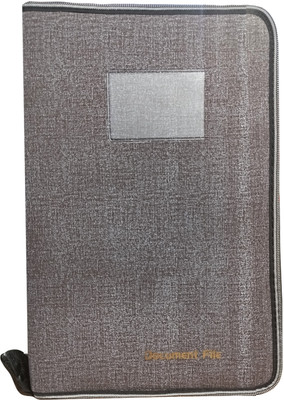 Kopila PU Leather Premium Document file folder(Set Of 1, Grey)