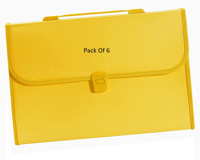 SHINING ZON Pp Yellow Expanding File Folder(Set Of 6, Yellow)
