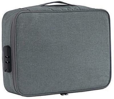 Niralasa Nylon Waterproof 3-Layer Document Storage Bag with Password Lock(Set Of 1, Grey)