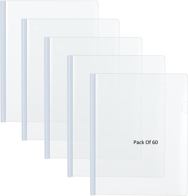 SHINING ZON Plastic Stick File A4 Size For Reports Documents Certificates(Set Of 60, Transparent)