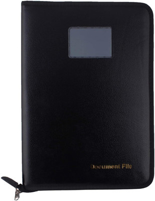 EVS Enter Prises EVA PU Leather Document Chain File B4 Size(Set Of 1, Black)
