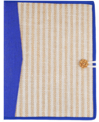 ASRAW Professional Jute Hole Punch Conference File Folder Elastic Loop Closure Document Holder For Certificates, Marksheets, Graduation Degree, Interview Portfolio-Personal And Professional Use(Set Of 1, Blue)