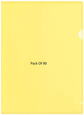 SHINING ZON Polypropylene Yellow Colour L Folder(Set Of 90, Yellow)