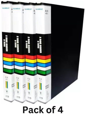TRENDY ONE Plastic Ring Binder Folder File(Set Of 4, Black)