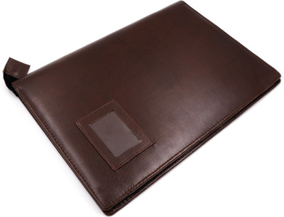 FASTIDIOUS Leatherette B4 Size File Folder Front Label Pocket 20 Leafs Multipurpose Zipper Document Organizer for Meetings, Conferences, Seminars, Presentations, Interview Portfolio(Set Of 1, Tan)