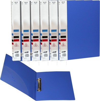 JSMSH Plastic Ring Binder File for Documents(Set Of 6, Blue)