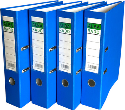 Shivom Polypropylene Alba Rado Heavy Duty lamination box File With Atachable & Detachable clip(Set Of 4, Blue)