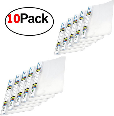 KATARIA Plastic Transparent Report File, A4 Display Presentation Folder with Gripper Clip(Set Of 10, White)