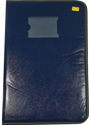 SHINING ZON Leather 20 Leafs Zipper File Folder For Documents Certificates(Set Of 1, Blue)