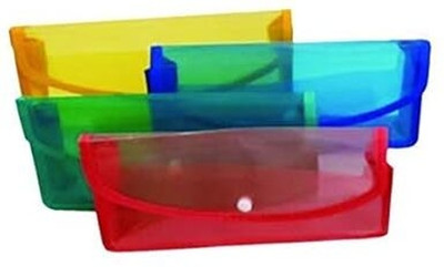Shivom PLASTIC BUTTON BAG CHEQUE BOOK HOLDER/DOCUMENT HOLDER/CHEQUE BOOK POUCHES(Set Of 5, Multicolor)