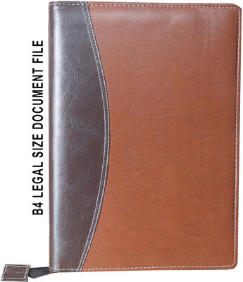 Kopila PU Leather file folder(Set Of 1, Brown & Black)