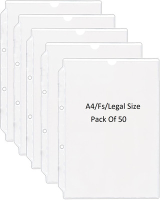 SHINING ZON PVC Punch Folder File PVC Punch Folder File(Set Of 50, Transparent)