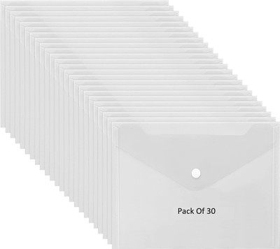 SHINING ZON A5 Button File Folder Document File(Set Of 30, Transparent)
