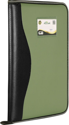 ACCIVA Faux Leatherette Professional Folder for Certificates & Documents with 20 Leafs Executive File Holder(Set Of 1, Green)