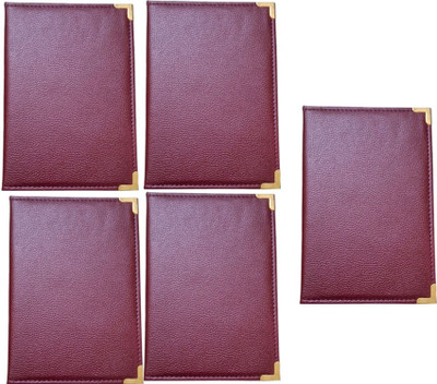 Greeshma Leather Restaurant, Hotel Guest Check Bill Presenter Holder, Bill Folder, Leather 1 Pcs(Set Of 5, Red)