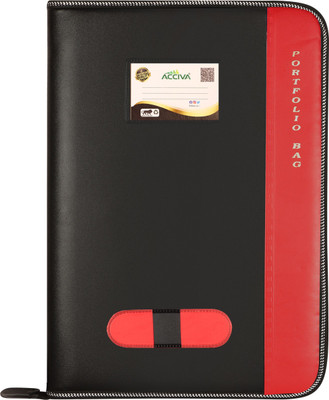 ACCIVA PU Leatherette File Folder(Set Of 1, Red)
