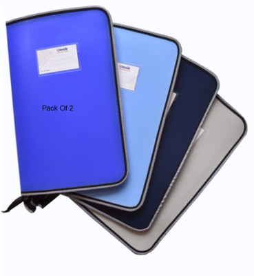 SHINING ZON Plastic Zipper Display File Folder 20 Leafs Full Scape Size For Documents(Set Of 2, Multicolor)