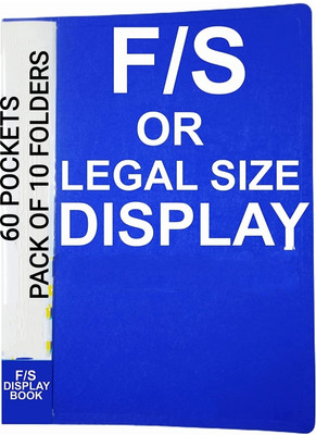 R K SALES Plastic Poly Propylene Heavy Duty Display Pocket Files F/S Size(Set Of 10, Blue)