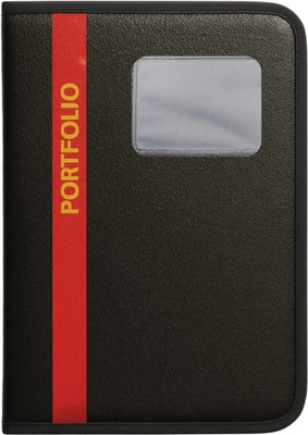 WTS GLOBAL PU Leather Portfolio Folder(Set Of 1, Red, Black)