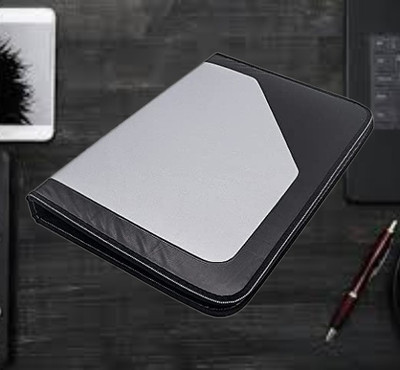 SBM PU Leather FILE FOLDER(Set Of 1, Grey)