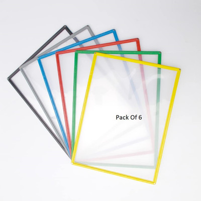 SHINING ZON PP Magnetic File Folder For Documents Certificates(Set Of 6, Multicolor)